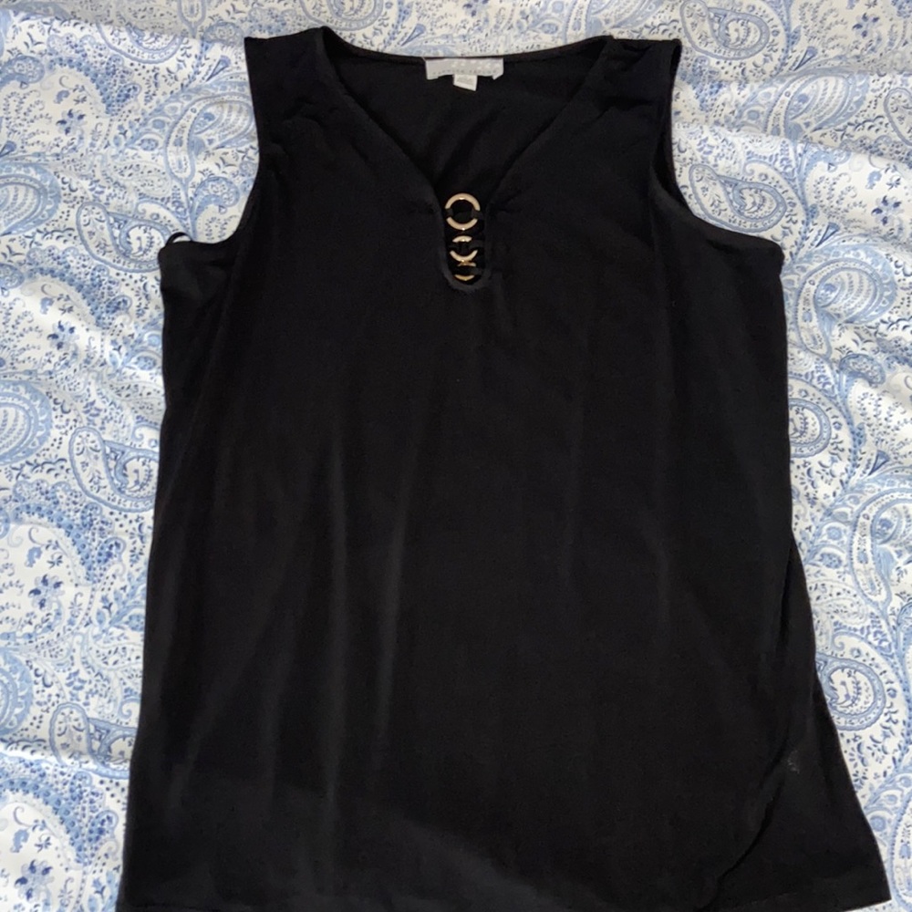 black small carolyn taylor dress tank with cute gold rings